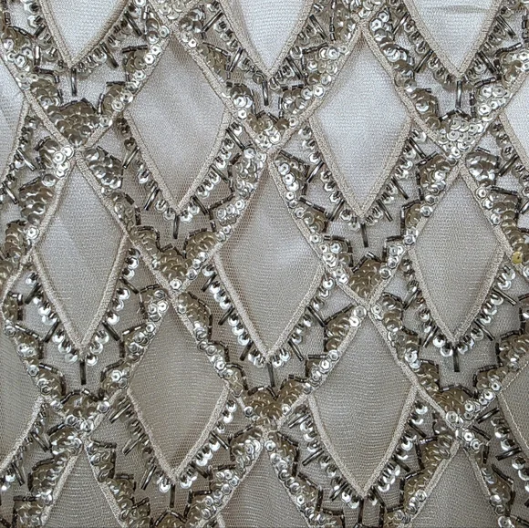 Sue Wong Beaded Embellished Pleated Dress